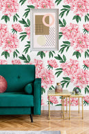 Voguish Large Pink Peonies Wallpaper Fashionable