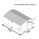 [12X20FT] Premium Modern Heavy-Duty Outdoor Alloy Steel Carport Canopy (SAK91486)