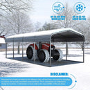 [12X20FT] Premium Modern Heavy-Duty Outdoor Alloy Steel Carport Canopy (SAK91486)