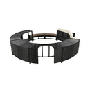 Alora Large Premium Surround Spa Patio Rattan Sofa Set With Storage Compartments And Cushions (SAK75629)