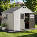Alora Large Resin Outdoor Storage Shed With Floor, Windows, And Lockable Door (SAK98421)
