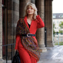 Helena - Silk Scarf Shawl - Rust