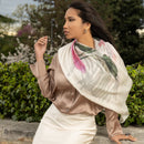 Lisa - Large Silk Scarf - White