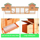 Large 160-Inch Wooden Backyard Hen Chicken Coop Enclosure W/ Nest Box & Run (SAK96451)