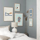 Minimalist white washing machine laundry room girl nordic wall art