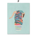 Minimalist white washing machine laundry room girl nordic wall art