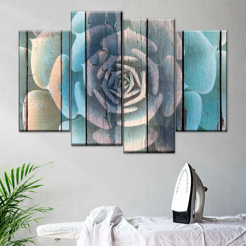 Rustic Blooming Succulent Wall Art