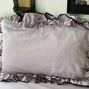 DecorBites™ Cooling Silky Ruffled Bedding Set 180X220 - 4 Piece Smooth Fitted Sheet