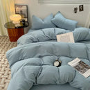 Lavender & black cotton bedding set bedroom soft duvet sheets