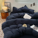Lavender & black cotton bedding set bedroom soft duvet sheets