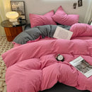 Lavender & black cotton bedding set bedroom soft duvet sheets