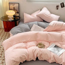 Lavender & black cotton bedding set bedroom soft duvet sheets