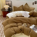 Lavender & black cotton bedding set bedroom soft duvet sheets