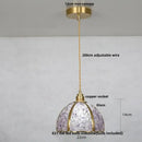Lavender crystal glass led pendant light kitchen brass finish