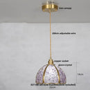 Lavender crystal glass led pendant light kitchen brass finish