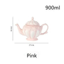 Lavender floral elegant porcelain tea set dining room teapot and cups
