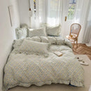 Lavender floral ruffled bedding set – bedroom gardenia print princess