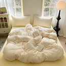 Lavender floral textured cotton bedding set bedroom quilt