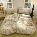 Lavender floral textured cotton bedding set bedroom quilt