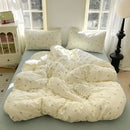Lavender floral textured cotton bedding set bedroom quilt
