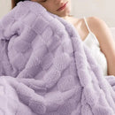 Lavender quilted plush cozy fluffy blanket living room throw