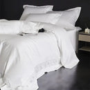 Lavender & silver lace embroidery bedding set bedroom luxe satin