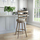 Laymon Modern Wood Bar Height Swivel Stool Gray Brown