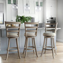 Laymon Modern Wood Bar Height Swivel Stool Gray Brown