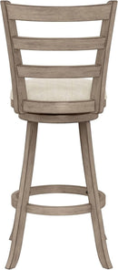 Laymon Modern Wood Bar Height Swivel Stool Gray Brown