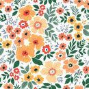 Modish Orange Flowers Wallpaper Vogue