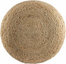 Lavertezzo Brick Red Knitted Beige Cotton Pouf