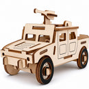 Army Truck Model Kit - Wooden Laser- Cut 3D Puzzle (44 Pcs)