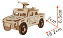 Army Truck Model Kit - Wooden Laser- Cut 3D Puzzle (44 Pcs)