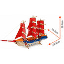 Sailing Ship Model Kit - Wooden Laser-Cut 3D Puzzle (77 Pcs)
