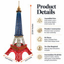 Paris Eiffel Tower Wooden Model Kit 94 Piece Laser Cut Decor
