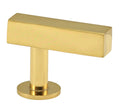 Lew's Square Bar Cabinet Knobs and Pulls in Polished Brass