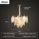 Leaf shaped gold and crystal glass chandelier dining room pendant light