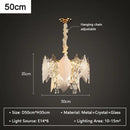 Leaf shaped gold and crystal glass chandelier dining room pendant light