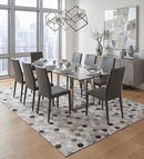 Leather Patchwork Silver and Ivory Leather Modern Geometric Custom Made Rug