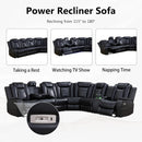 Leather Power Recliner Sectional Sofa with USB Charging