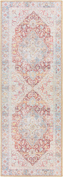 Cream Rust Leeston Washable Rug - Clearance