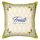 Lemon print chenille cushion cover living room waterproof cream decor