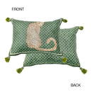 Leopard decorative cushion cover green & yellow living room pillow