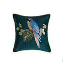 Leopard embroidered decorative pillowcase teal & gold living room