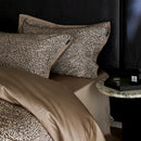 Leopard luxury bedding set beige & black satin bedroom duvet cover