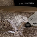 Leopard luxury bedding set beige & black satin bedroom duvet cover