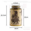 Leopard pattern cream ceramic storage jar bedroom jewelry canister