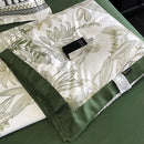 Leopard print cream & blue satin pillow sham bedroom decor