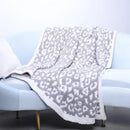Leopard print knitted fleece blanket bedroom sofa throw