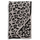 Leopard print knitted fleece blanket bedroom sofa throw